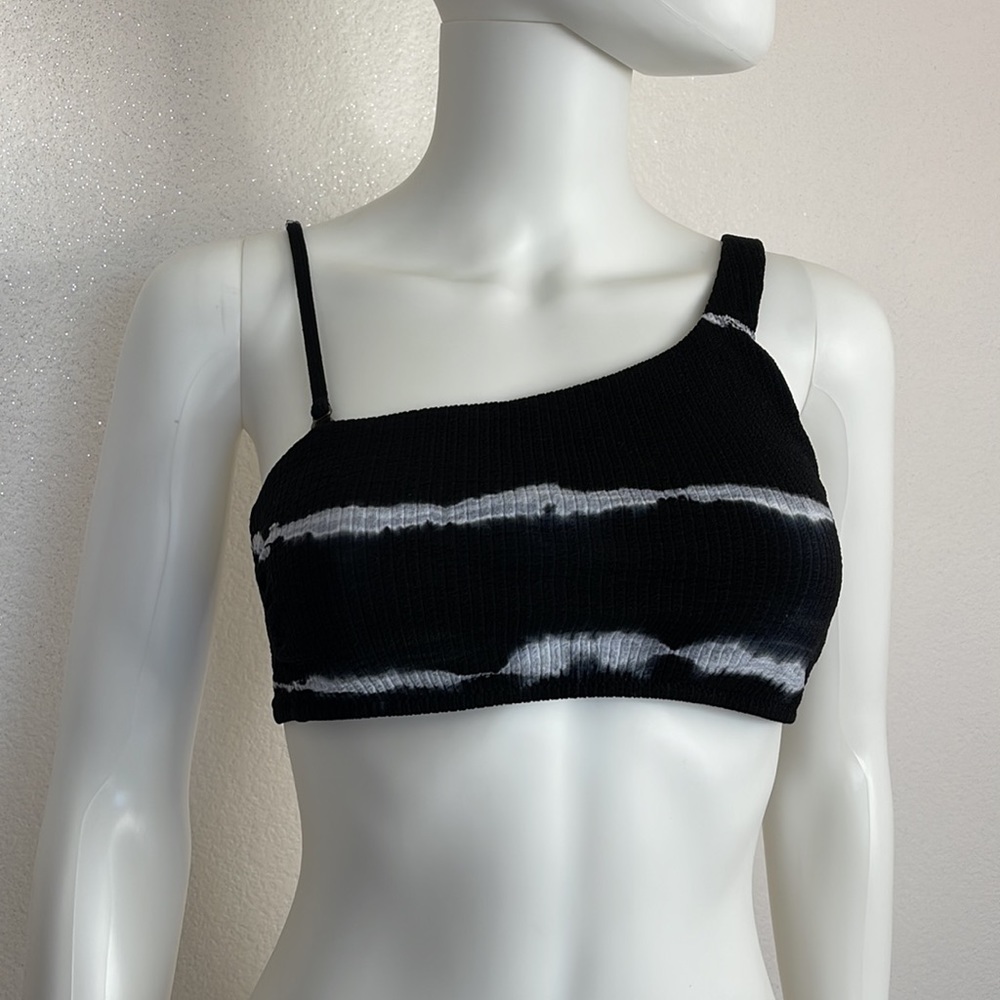 Swim top Becca black white tie-die M swim top